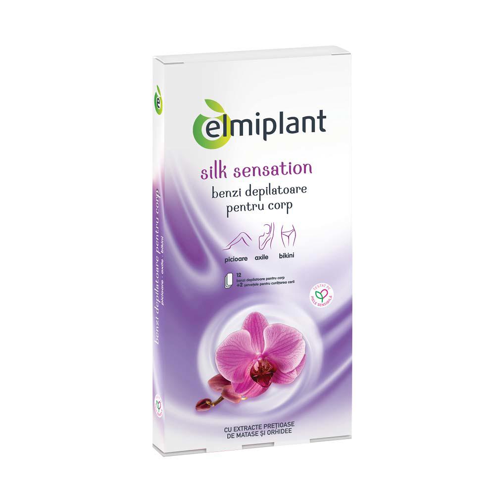 Benzile Depilatoare pentru Fata cu Ulei de Matase si Orhidee Silk Sensation 20 benzi Elmiplant