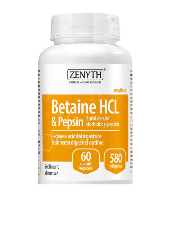 Betaine HCL & Pepsin 580mg Zenyth 60cps