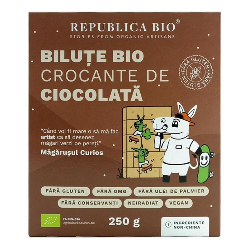 Bilute Crocante de Ciocolata Fara Gluten Bio 250 grame Republica Bio