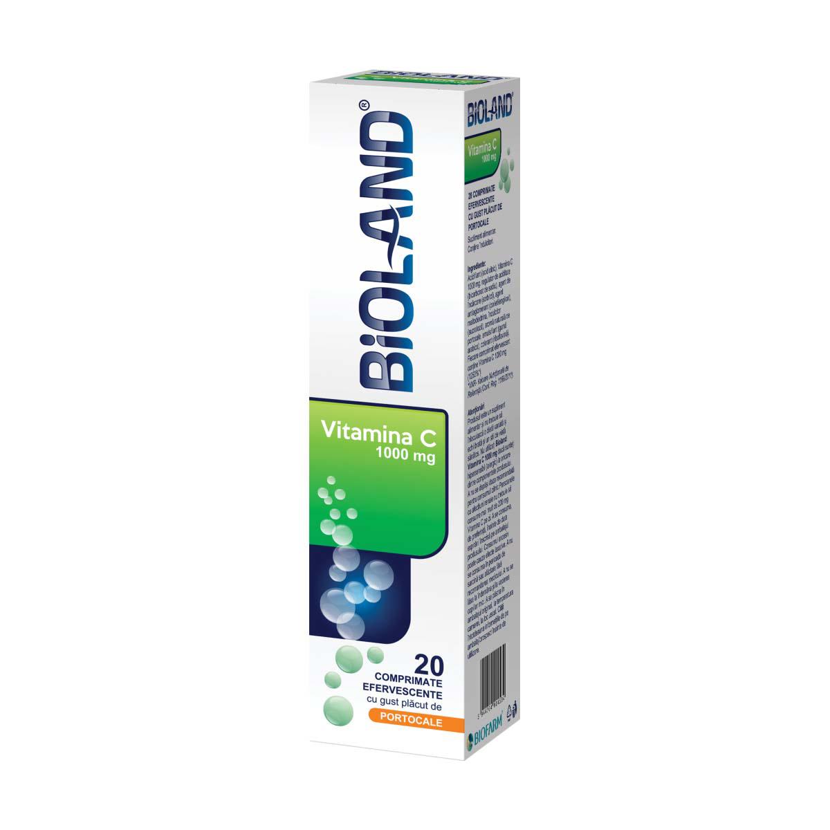 Bioland Vitamina C 1000 miligrame 20 comprimate efervescente Biofarm