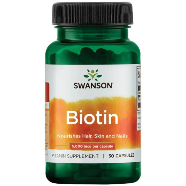 Biotin 5000 mcg Vitamina B7 Biotina 5 miligrame 30 capsule Swanson