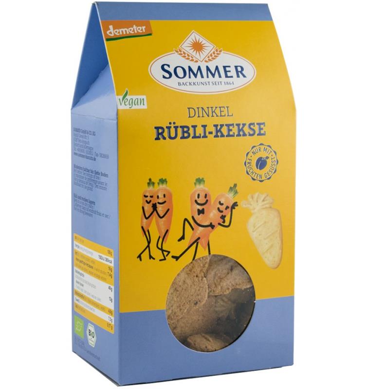 Biscuiti Bio din Grau Spelta cu Morcovi Fara Zahar Demeter Sommer 150gr