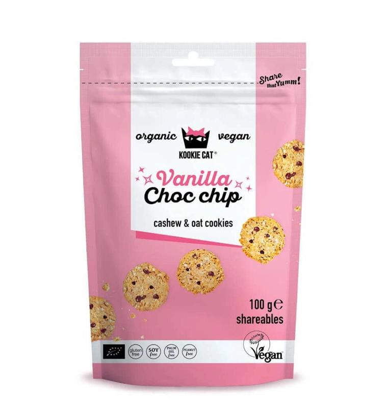 Biscuiti Cookies cu Vanilie si Ciocolata Fara Gluten Bio 100 grame Kookie Kat
