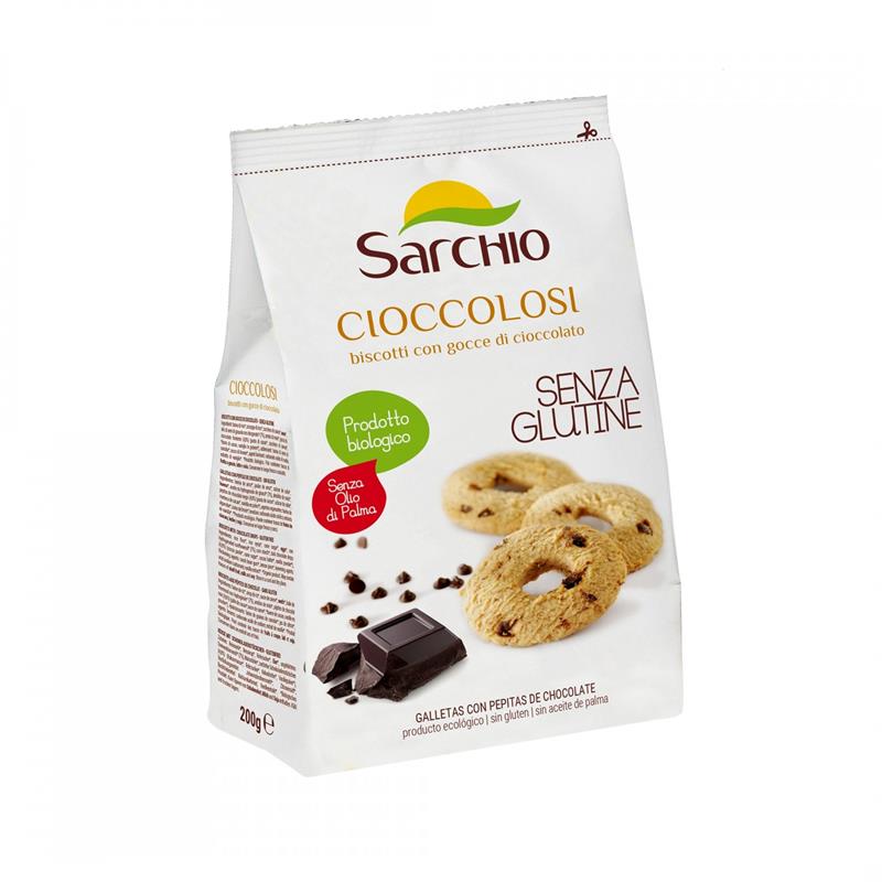 Biscuiti cu Ciocolata Fara Gluten Bio Cioccolosi 200 grame Sarchio