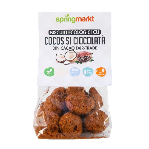 Biscuiti cu Ciocolata si Cocos Bio 100 grame Springmarkt