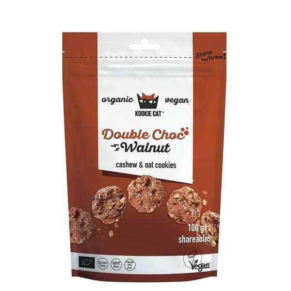 Biscuiti cu Ciocolata si Nuci Fara Gluten Bio Cookie 100 grame Kookie Cat