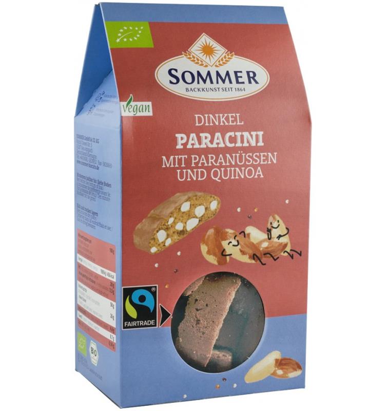 Biscuiti cu Nuci Braziliene si Quinoa Paracini Bio 150 grame Sommer