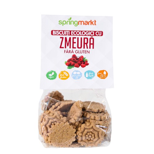 Biscuiti cu Zmeura Fara Gluten Bio 100 grame Springmarkt