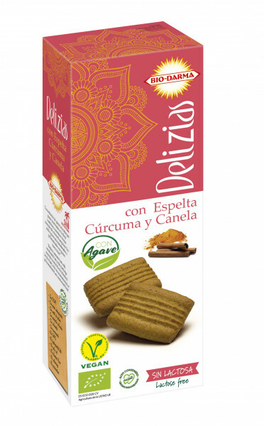 Biscuiti din Spelta cu Turmeric si Scortisoara Indulciti cu Agave Bio 135gr Bio Darma