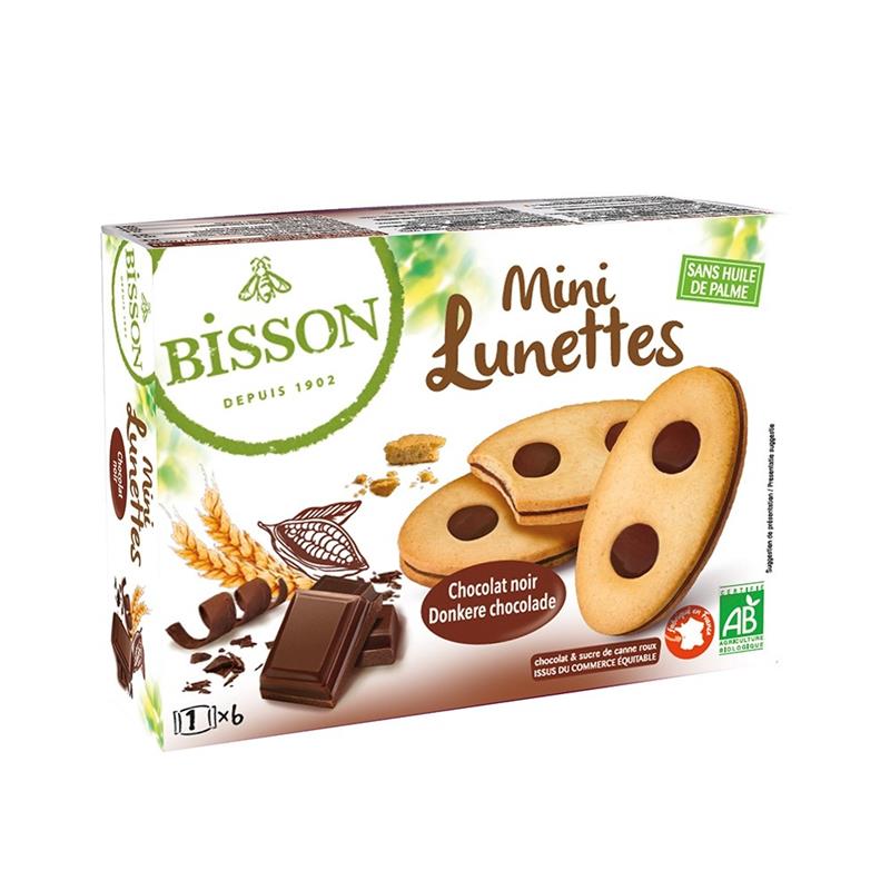 Biscuiti Mini Ochelari cu Ciocolata Bio 175gr Bisson