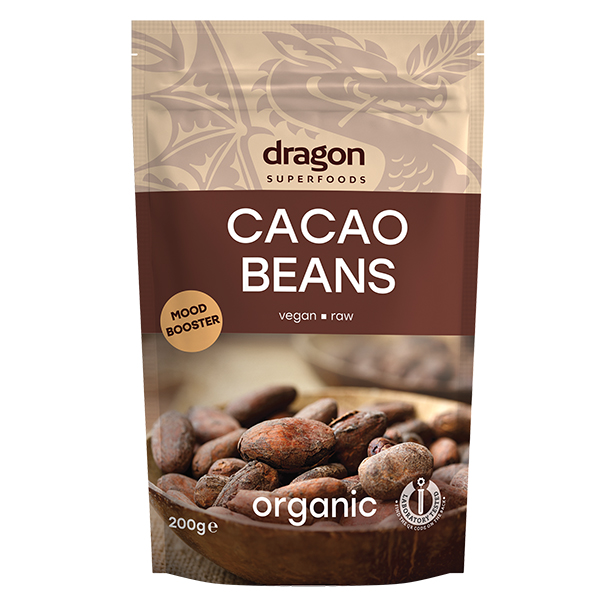 Boabe de Cacao Intregi Criollo Bio Dragon Superfoods 200gr