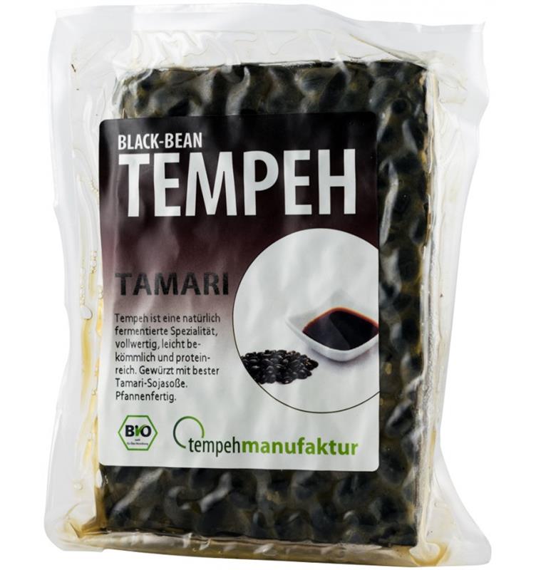 Bucati Natur de Tempeh din Fasole Neagra cu Sos Tamari Bio 200 grame Tempehmanufaktur