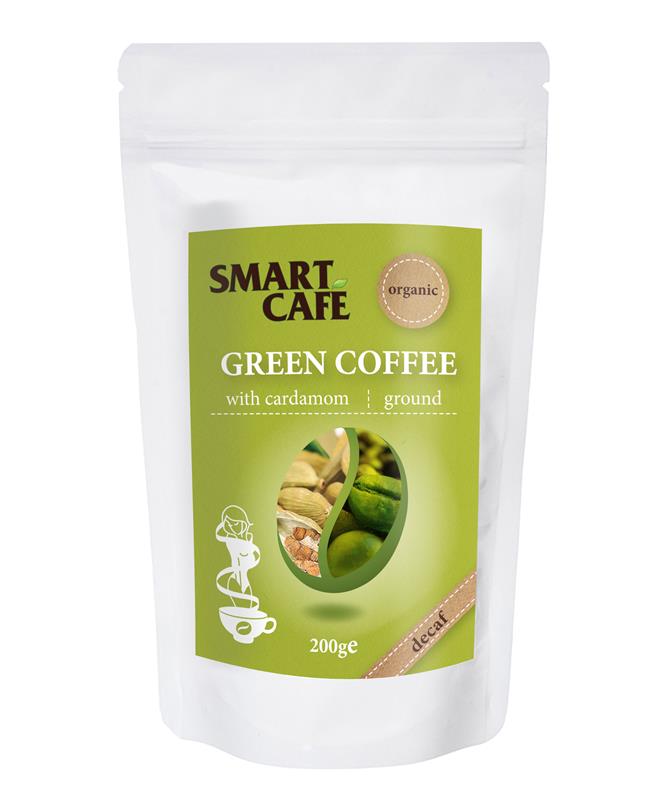 Cafea Verde Arabica Macinata Decofeinizata cu Cardamom Bio Dragon Superfoods 200gr