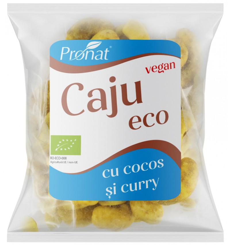 Caju Condimentat cu Aroma de Curry si Nuca de Cocos Bio 50 grame Pronat