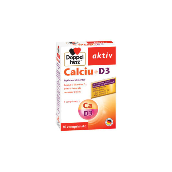 Calciu 600 miligrame + Vitamina D3 30 comprimate Doppelherz