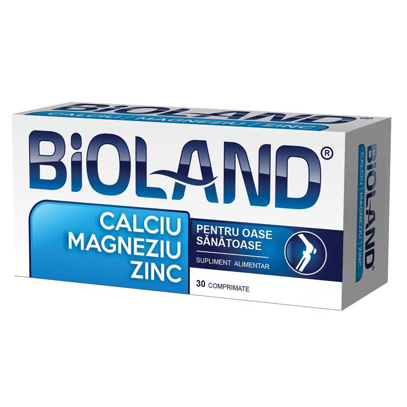 Calciu Magneziu Zinc Bioland 30 comprimate Biofarm
