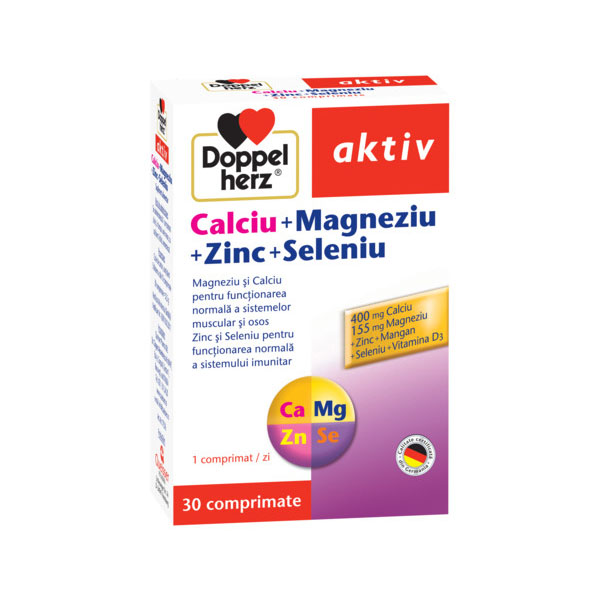 Calciu + Magneziu + Zinc + Seleniu 30 comprimate Doppelherz