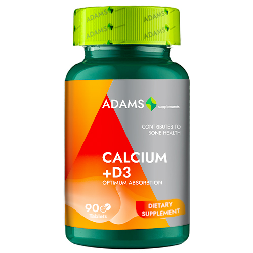 Calciu + Vitamina D3 90 capsule Adams Vision