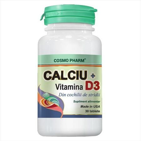 Calciu + Vitamina D3 Cosmo Pharm 30 comprimate