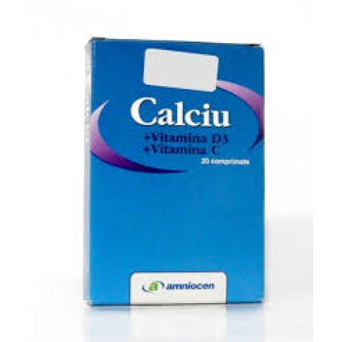 Calciu + Vitamina D3 + Vitamina C Amniocen 20cps