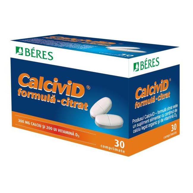 Calcivid Calciu Formula Citrata Beres 30cpr