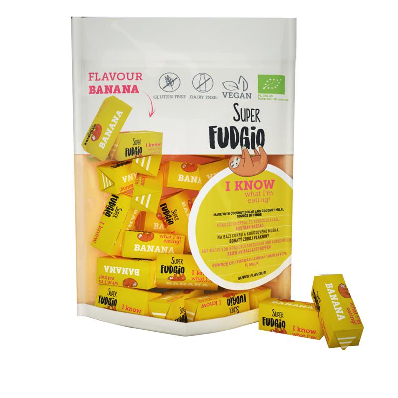 Caramele cu Aroma de Banane Bio 150gr Super Fudgio