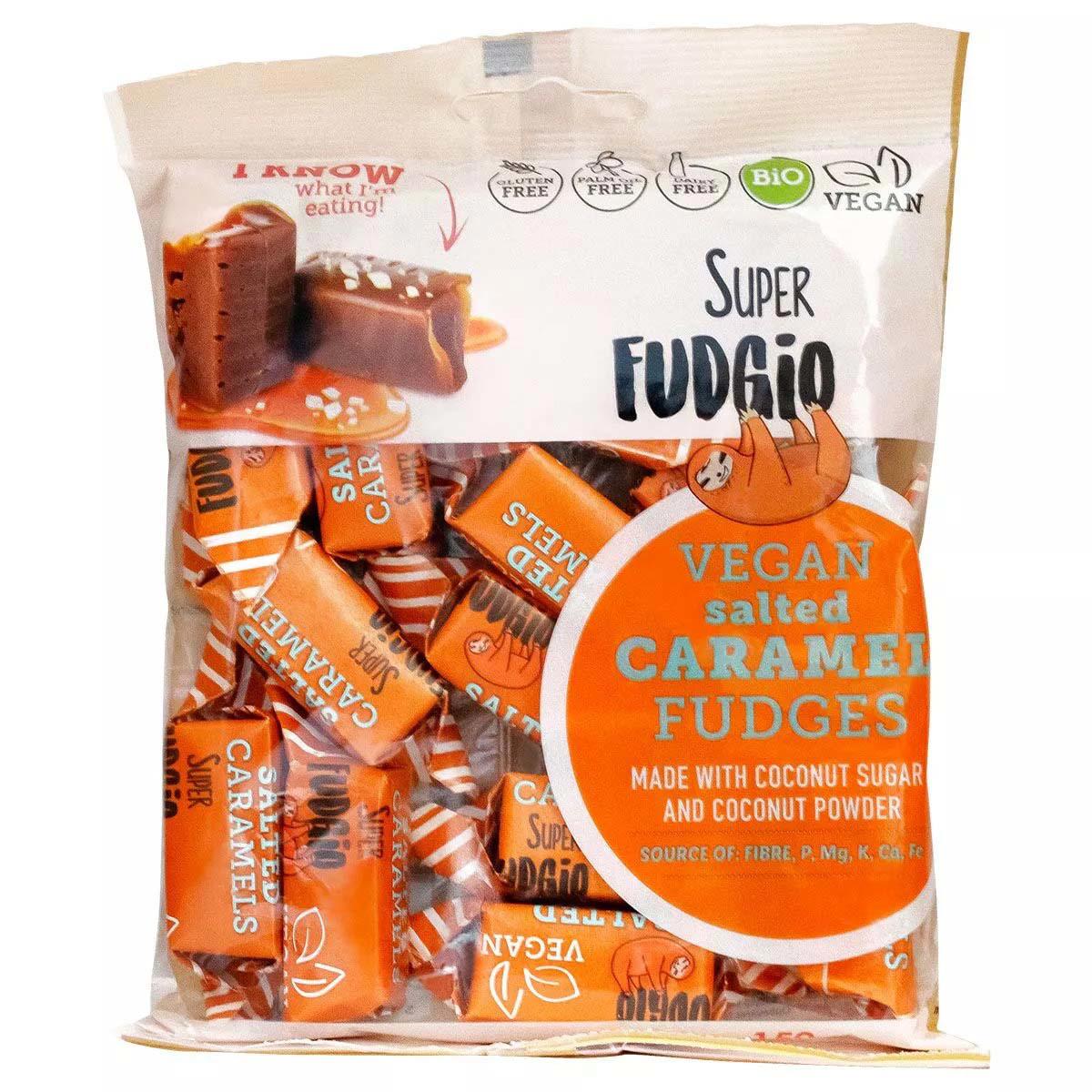 Caramele cu Aroma de Caramel Sarat Fara Gluten Bio 150 grame Super Fudgio