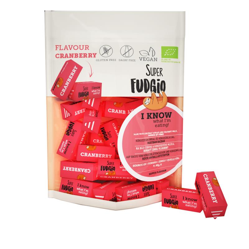 Caramele cu Aroma de Merisoare Bio 150gr Super Fudgio