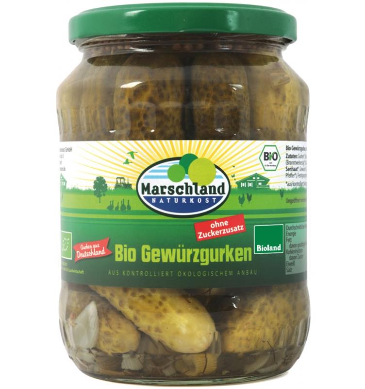 Castraveti Condimentati Fara Zahar Bio 670 grame / 360 grame Marschland