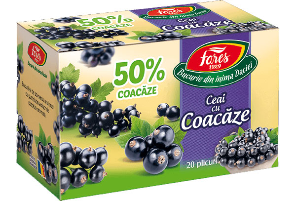 Ceai cu 50% Coacaze 20 plicuri Fares