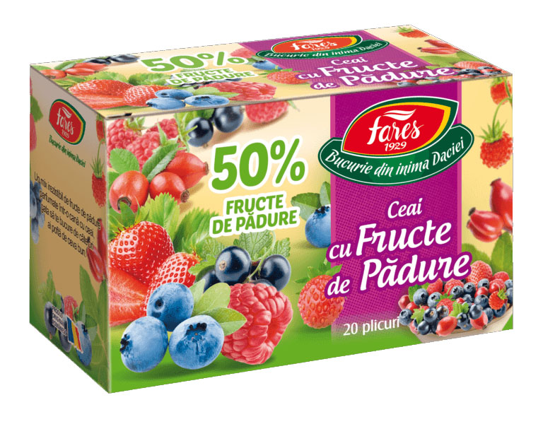 Ceai cu 50% Fructe de Padure 20 plicuri Fares