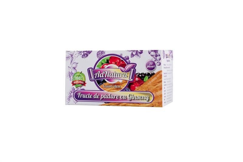 Ceai Fructe de Padure cu Ginseng 20 plicuri Adserv