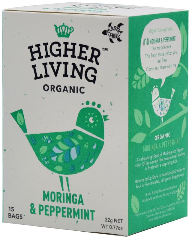 Ceai Moringa si Menta Bio 15plicuri Higher Living