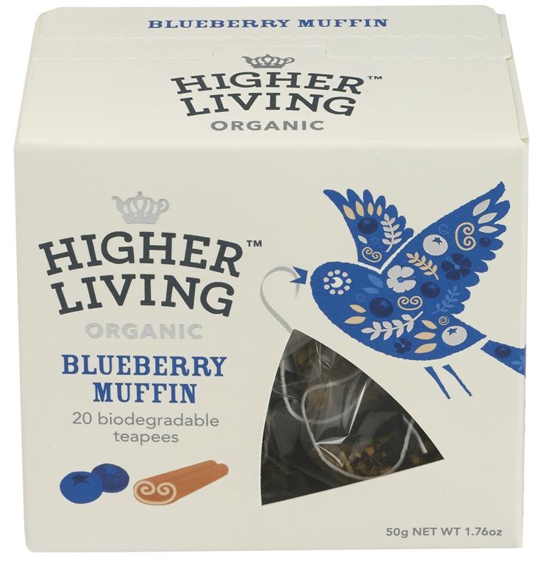 Ceai Premium Blueberry Muffin Bio 20plicuri Higher Living