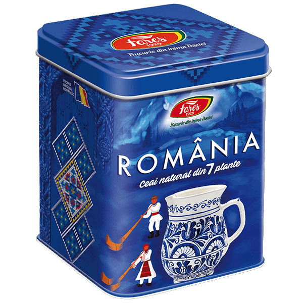 Ceai Suvenir Romania 7 Plante Albastru 75 grame Fares