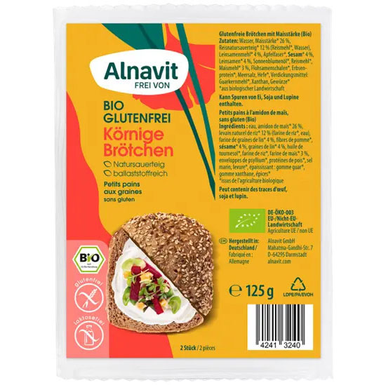 Chifle cu Seminte Precoapte Fara Gluten Bio 125 grame Alnavit