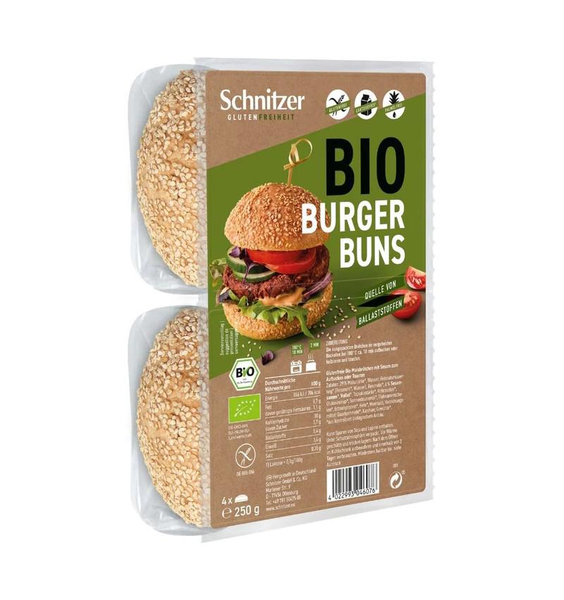 Chifle cu Susan pentru Hamburger Fara Gluten Bio 250 grame Schnitzer