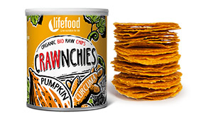 Chips Crawnchies cu Dovleac si Turmeric Raw Bio Lifefood 30gr