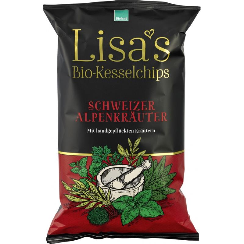 Chipsuri de Cartofi cu Ierburi din Alpi Fara Gluten Bio 125gr Lisa's