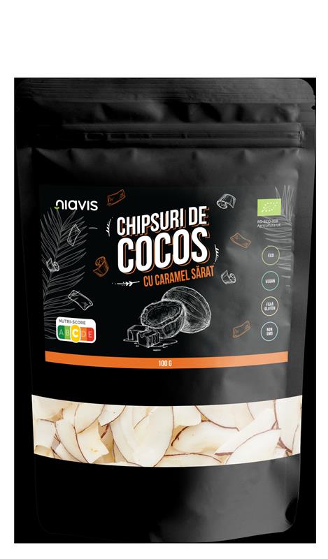 Chipsuri de Cocos cu Caramel Sarat Bio 100 grame Niavis