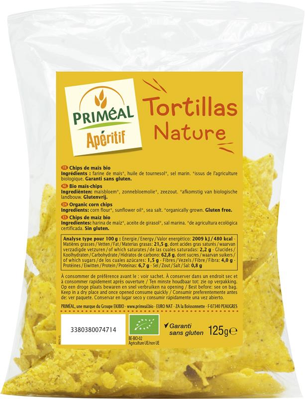 Chipsuri de Porumb Bio Tortillas Natur 125gr
