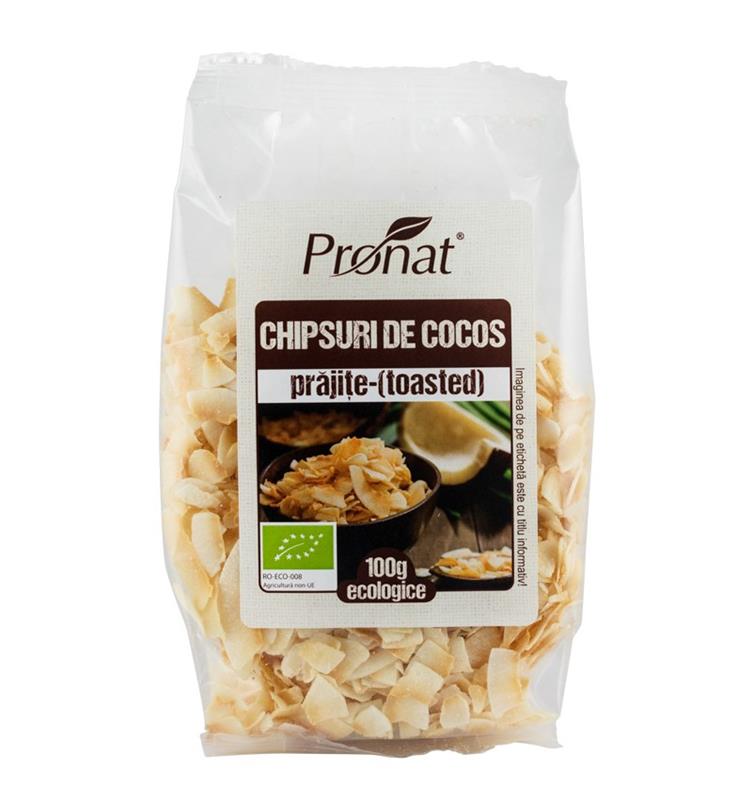Chipsuri din Nuca de Cocos Prajite Bio 100gr Pronat