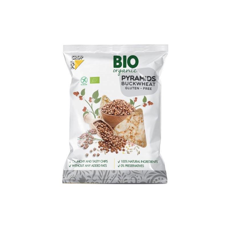 Chipsuri Fara Gluten din Hrisca Orez Mei Piramide Bio 25 grame Popcrop