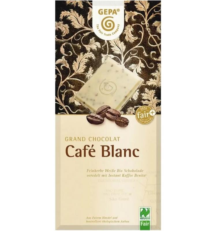 Ciocolata Alba cu Cafea Cafe Blanc Bio 100 grame Gepa