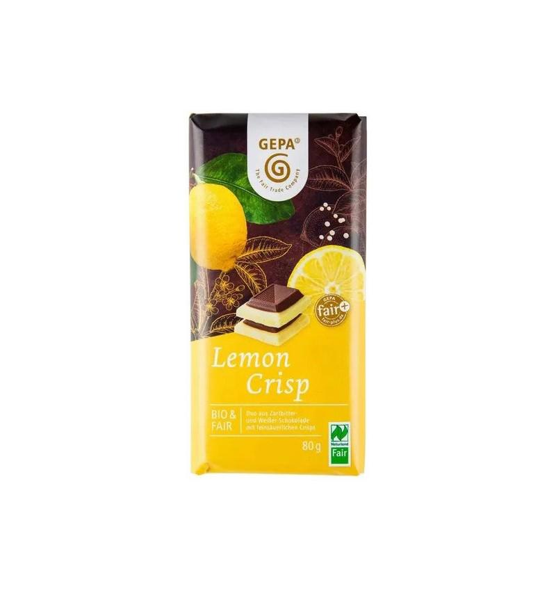 Ciocolata Alba si Neagra cu Lamaie Crocanta Eco si Fairtrade 80 grame Gepa