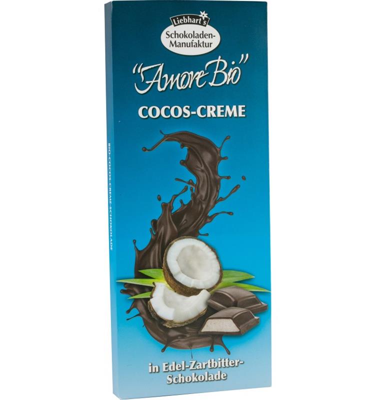 Ciocolata Amaruie Fina cu Crema de Cocos Bio 100 grame Liebhart's