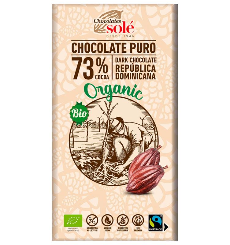 Ciocolata Bio Neagra cu 73% Cacao Pronat 100gr