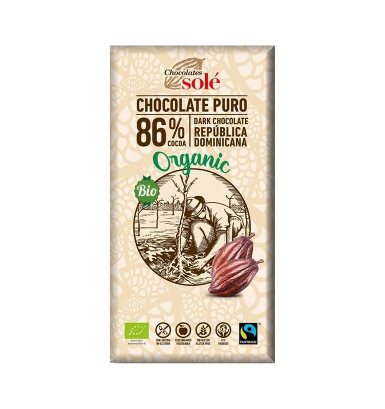 Ciocolata Bio Neagra cu 86% Cacao Pronat 100gr