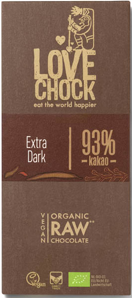 Ciocolata cu 93% Cacao Raw Vegan Bio 70gr LoveChock
