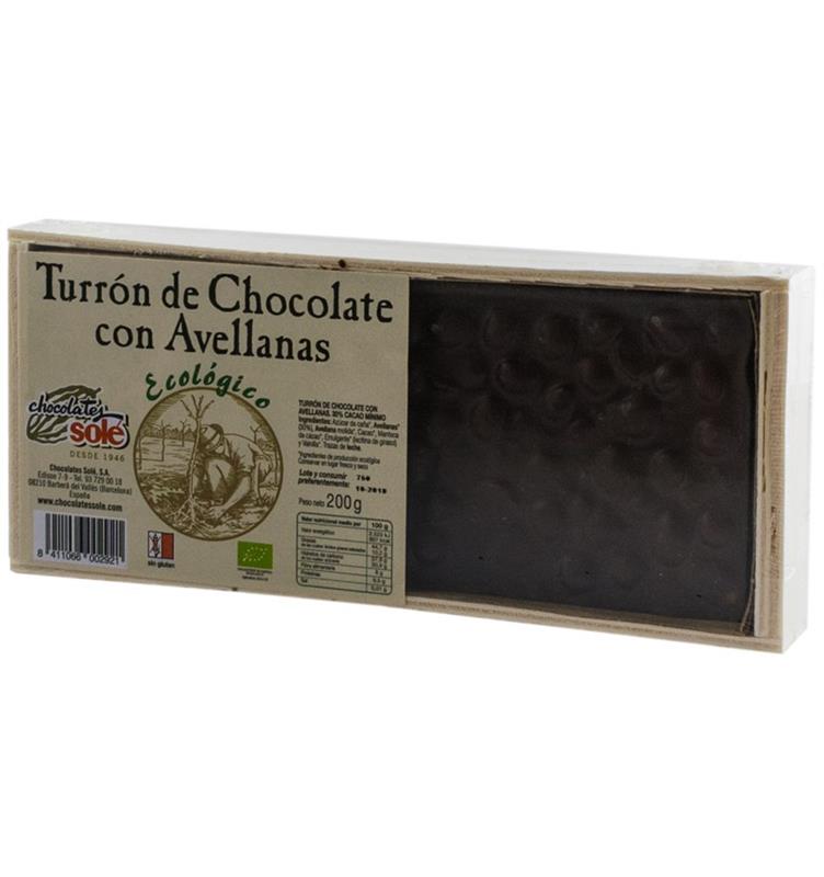 Ciocolata cu Alune de Padure Bio (minim 30% cacao) Turron 200gr Sole